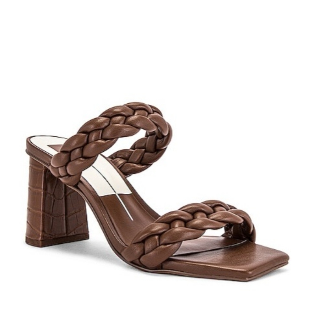 Dolce Vita Paily Braided Heeled Sandal Espresso Stella New